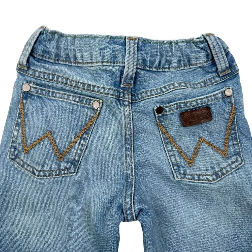 Wrangler Retro Slim Straight Light Wash Denim Jeans Girls Size 6 Western Cowgirl